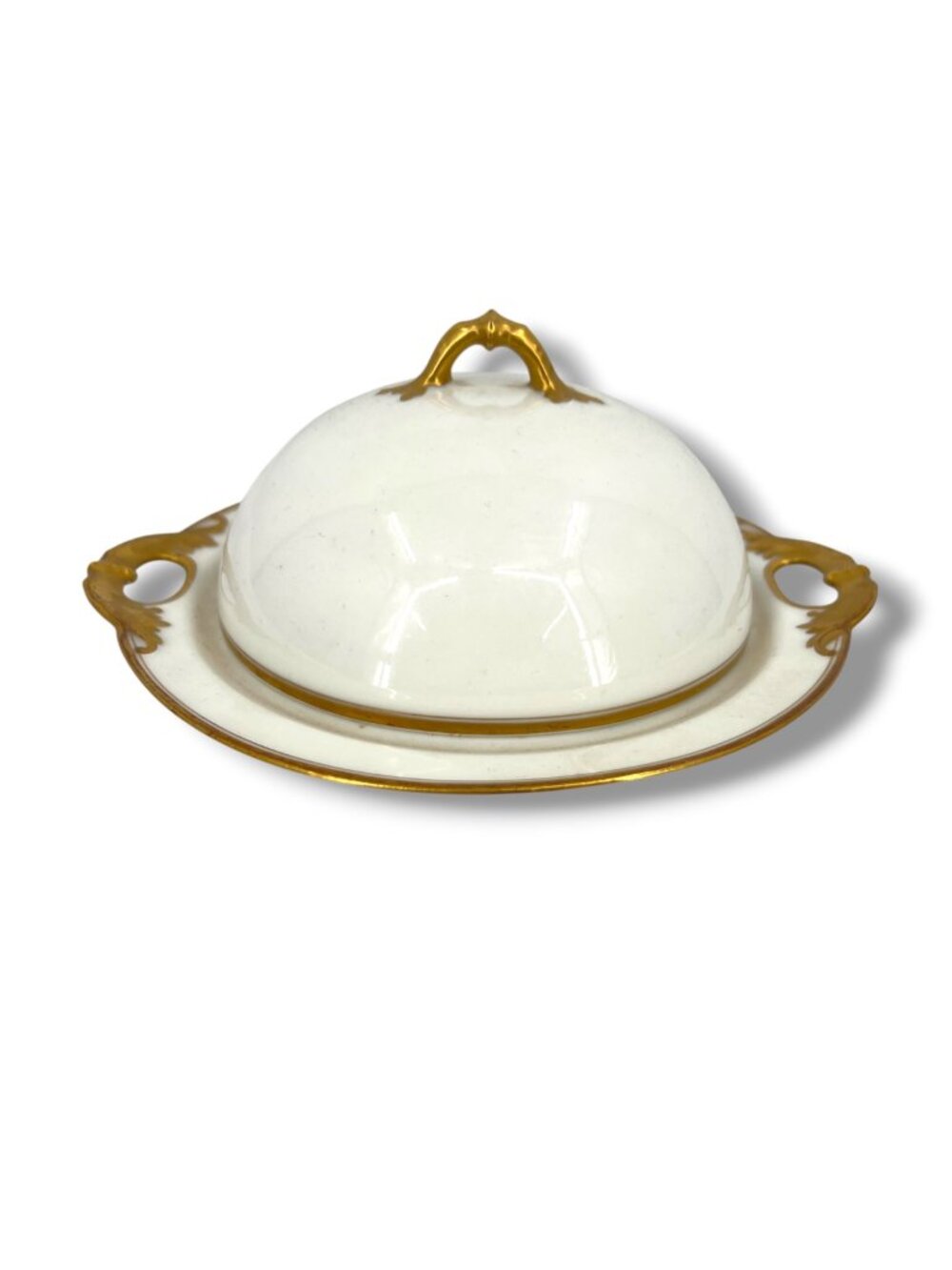 Haviland Schleiger 1125 Covered Butter Dish With Gold Trim Antique Porcelain